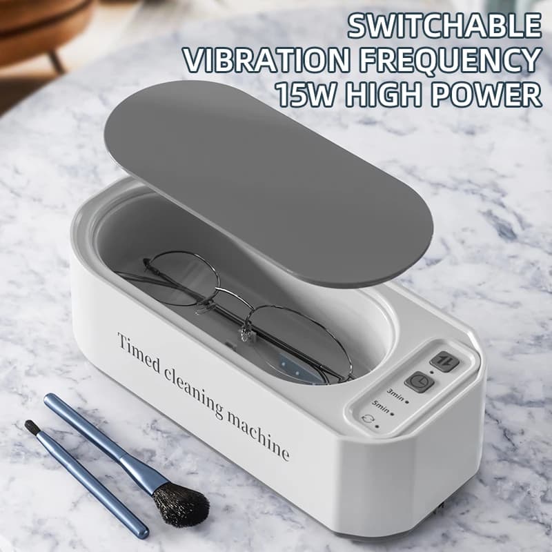 Nettoyeur à ultrasons 250 mAh pour lunettes, bijoux et brosses à dents, avec minuterie, haute fréque