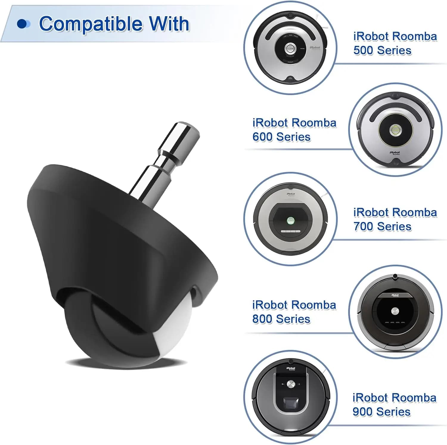 Ensemble de roulettes de roue avant pour aspirateur Robot iRobot Roomba série 500 600 700 800 900 i7