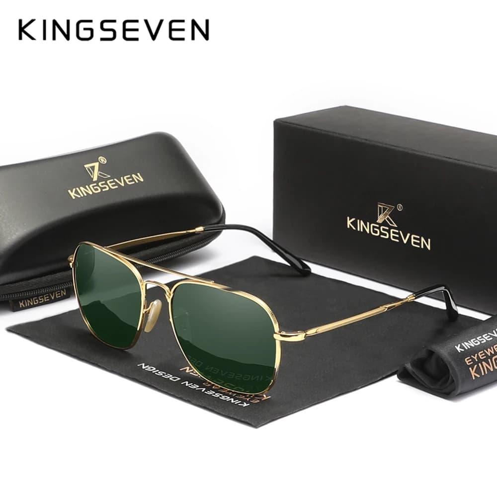 KINGSEVEN nouvelles lunettes de soleil polarisées classiques pour hommes femmes mode carré alliage F