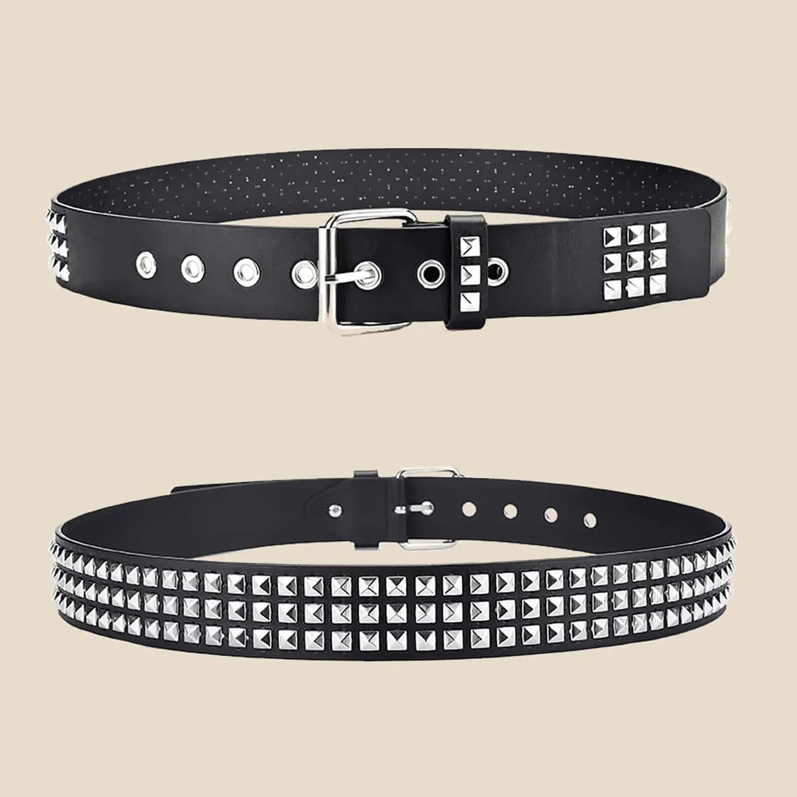 Mode nouvelle perle carrée Rivet ceinture métal pyramide ceinture hommes et femmes Punk matériel jea