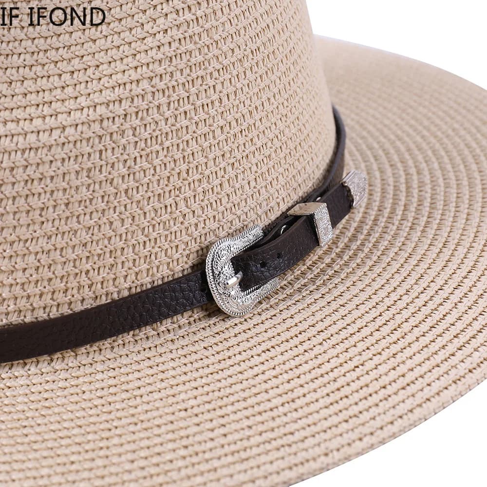 Chapeau de paille de grande taille 60CM pour parents et enfants, en papier d'été, Panama, Jazz, plag