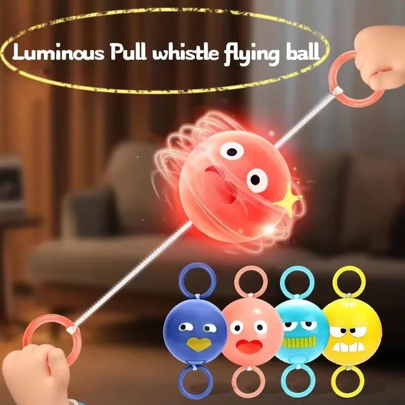 2 pièces, balle lumineuse à sifflet, jouet rotatif à roue à friction pour enfants, puzzle à tirer, j