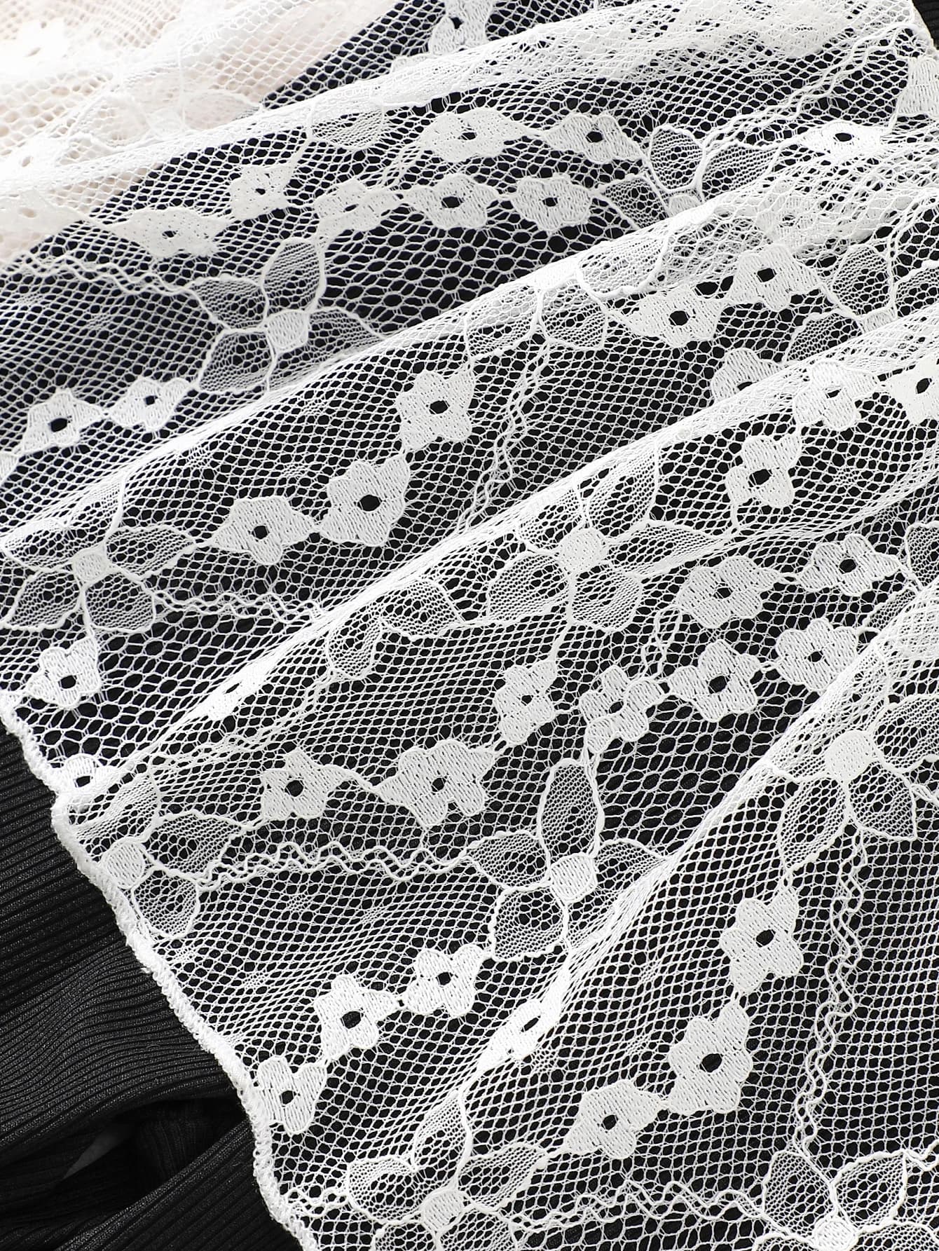 Pantalon évasé pour filles avec dentelle, 3-10 ans, en tissu côtelé confortable, printemps-automne, 