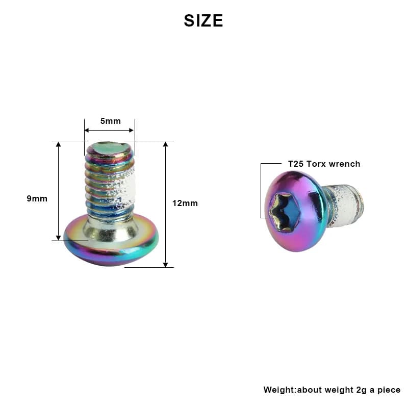 Boulons Torx pour Rotor de frein à disque T25 M5x9mm, 12 pièces, en acier inoxydable, vis de fixatio