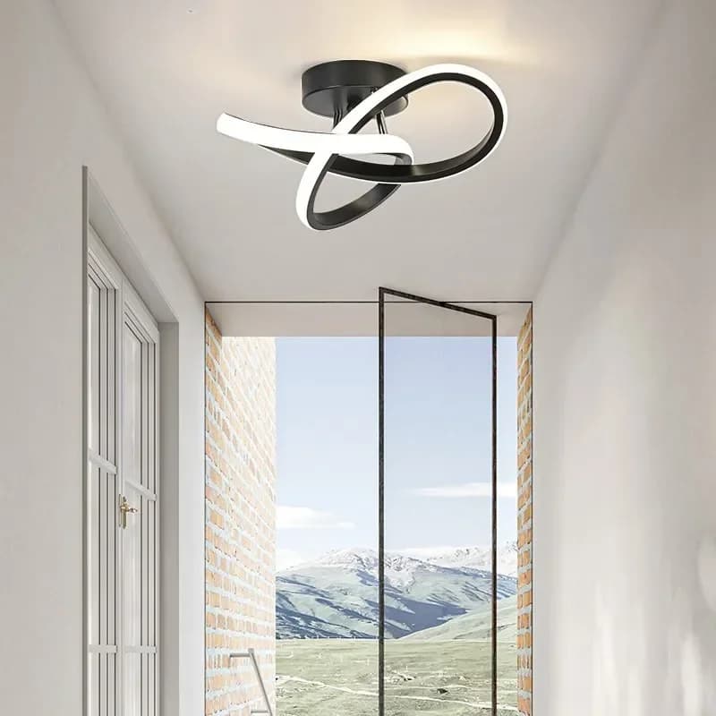 Plafonnier LED Moderne en Acrylique à Intensité Réglable, Luminaire d'NikDisponible en Noir, Blanc e