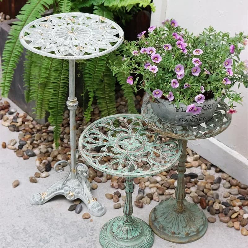 Vintage Do Old Stand pour Fleurs Fer Art Plancher Plante Étagères Balcon Décoration Étagère De Range