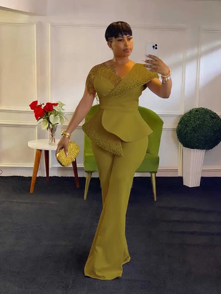 Combinaison sans bretelles taille haute, col à rivets, pour soirée et fête, haut tubulaire, élégante