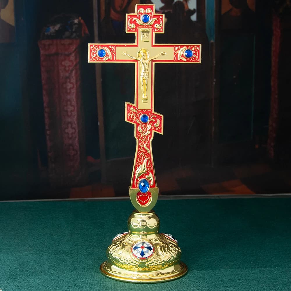Nouvelle croix orthodoxe de bénédiction avec support pour la décoration de la maison d'église, icône