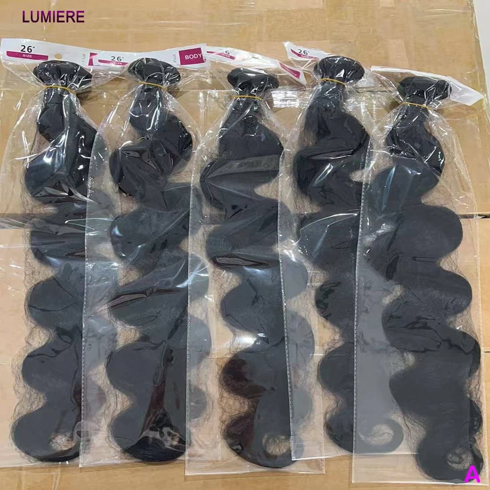 Vague de corps lâche vierge brute indienne gros cheveux humains 3/4 paquets affaire pour les femmes 