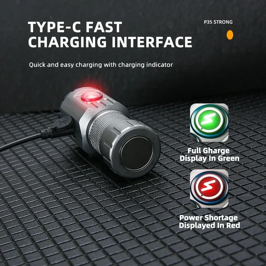 Lampe de poche LED RBG Rechargeable par USB, 2000lm, Mini lanterne tactique EDC puissante utilisant 