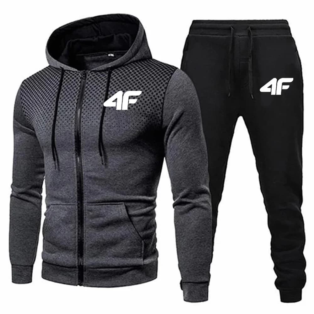 Automne hiver hommes survêtement Jogging pantalons de survêtement 2 pièces ensemble Sport veste à gl