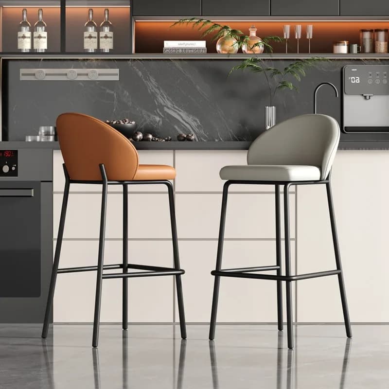 Tabouret de bar minimaliste moderne, chaise haute de comptoir nordique avec repose-pieds, chaise de 