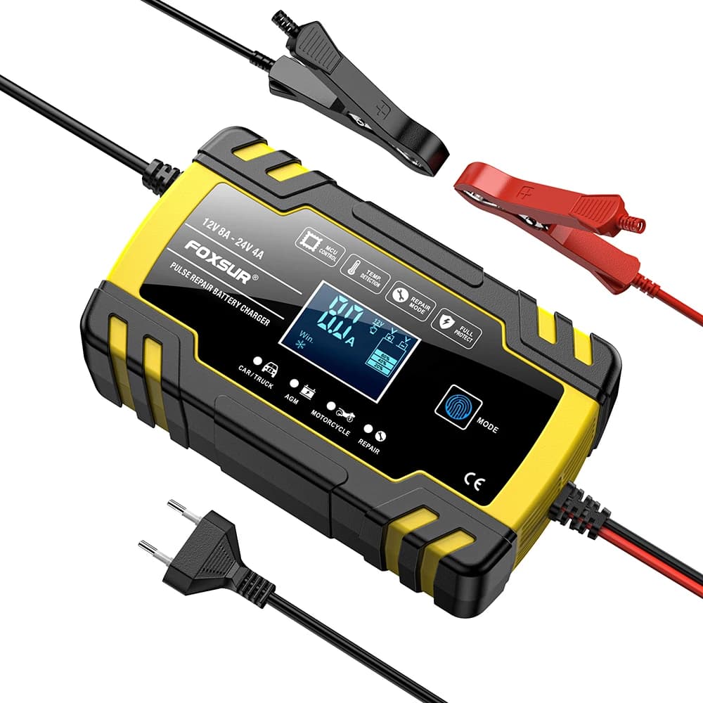 Chargeur de batterie de voiture 12V 8A/24V 4A, démarrage automatique, chargeur rapide, utilisation p