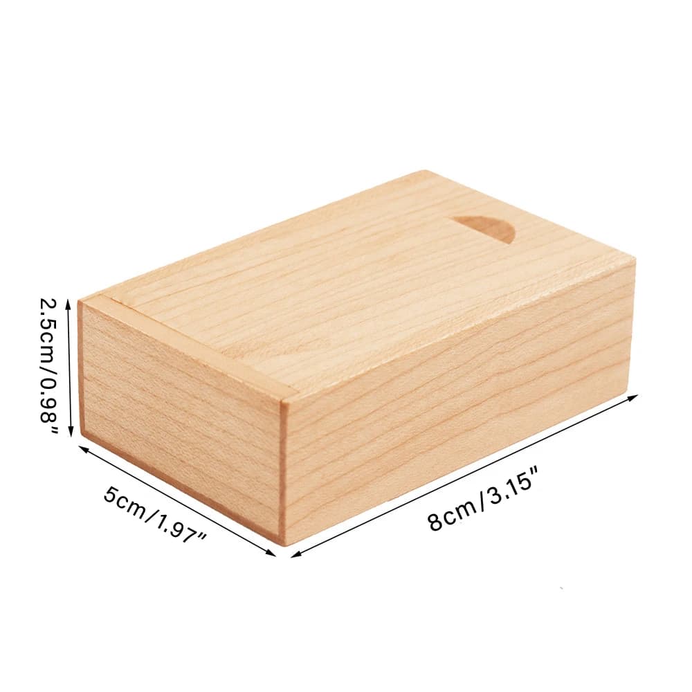 Boîtes de rangement en bois massif 3.15x2x0.98 pouces, avec dessus coulissant pour petits objets, ba