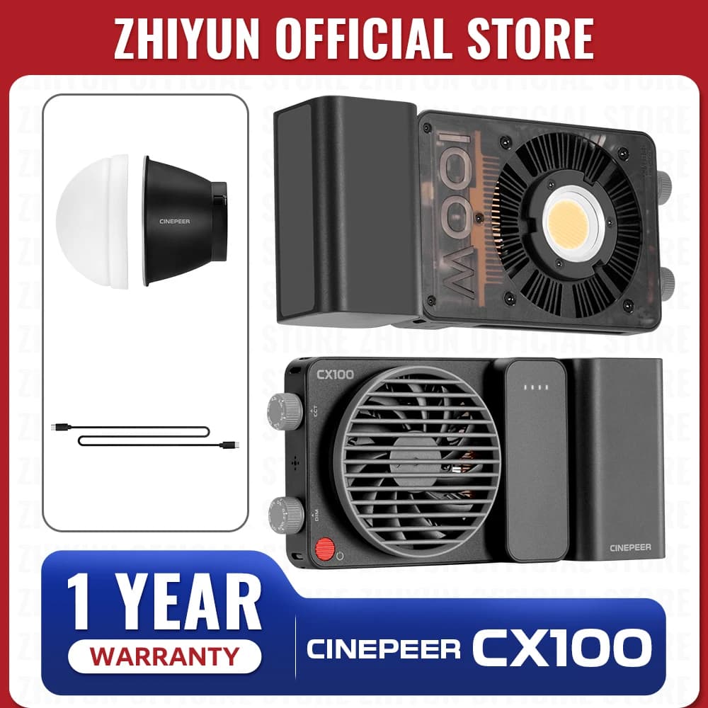 ZHIYUN officiel CINEPEER CX100 100W lumière LED COB portable lumière vidéo de poche bicolore Photo l