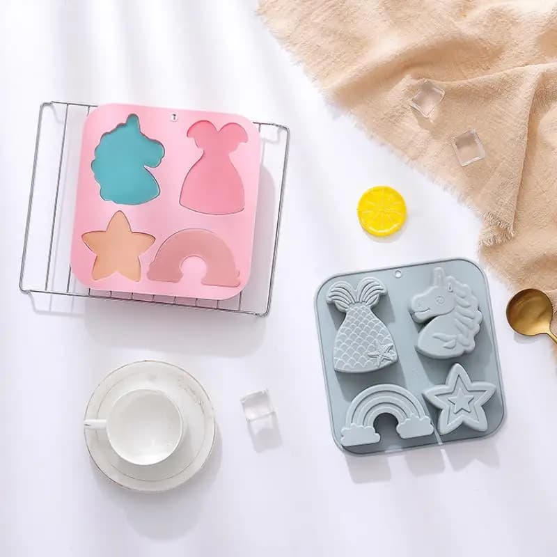 Moule à chocolat en Silicone licorne poreuse de dessin animé, sirène, gâteau aux bonbons, cuisson su