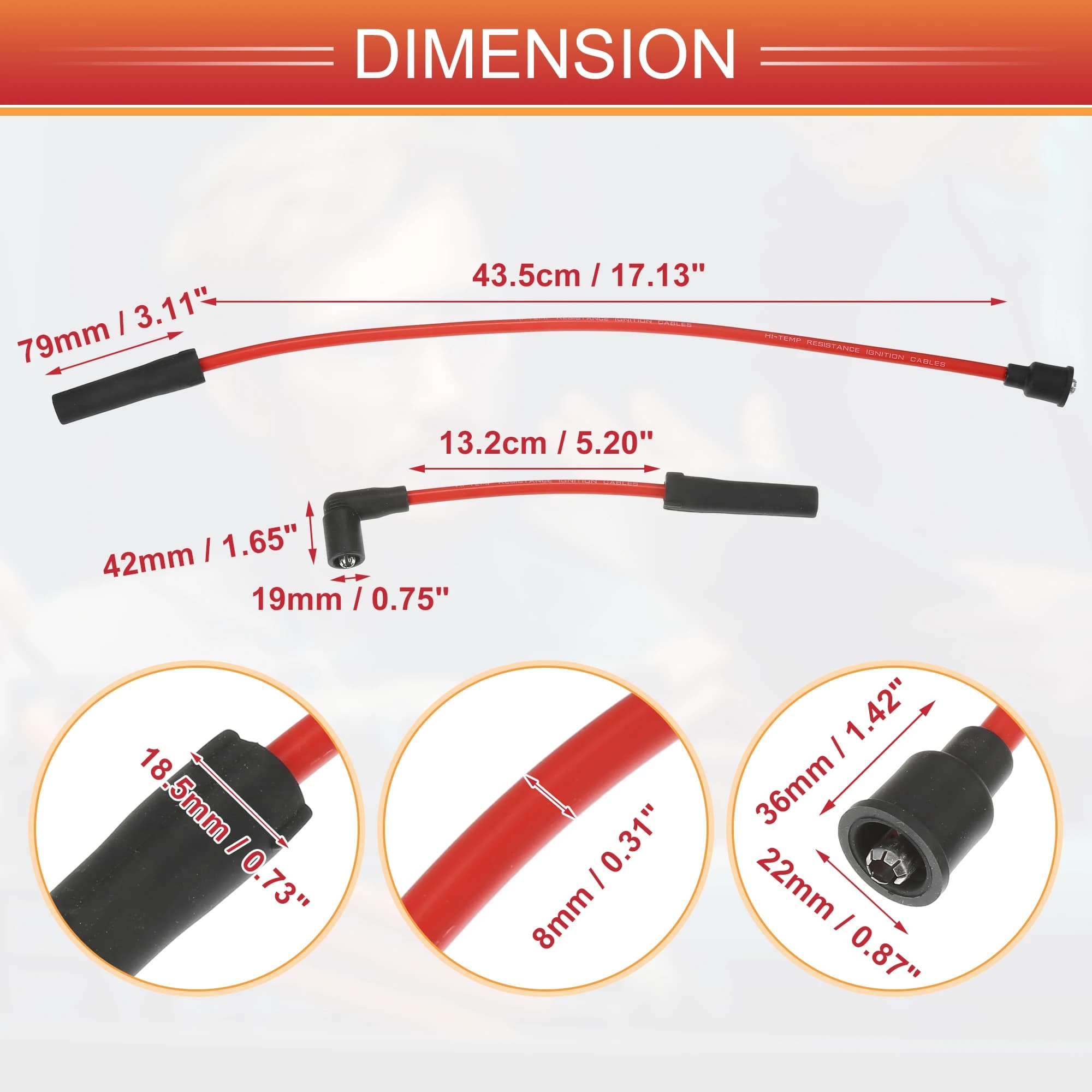 UXCELL 2 pièces câble de bobine d'allumage de fil de bougie d'allumage pour Harley Davidson Sportste