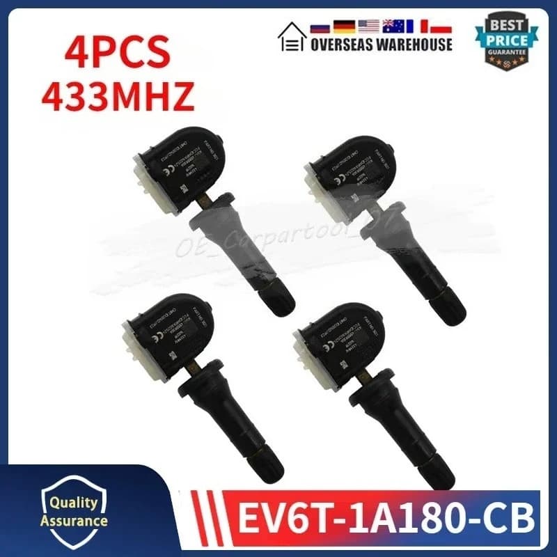 EV6T-1A180-CB EV6T1A150CB 4 pièces capteur de surveillance de la pression des pneus TPMS 433MHz pour