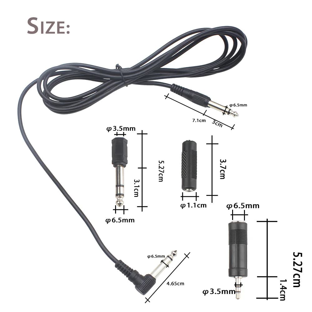 Câble de guitare 3m Câble de Raccordement pour Guitare Électrique Basse Clavier Instrument Réduction