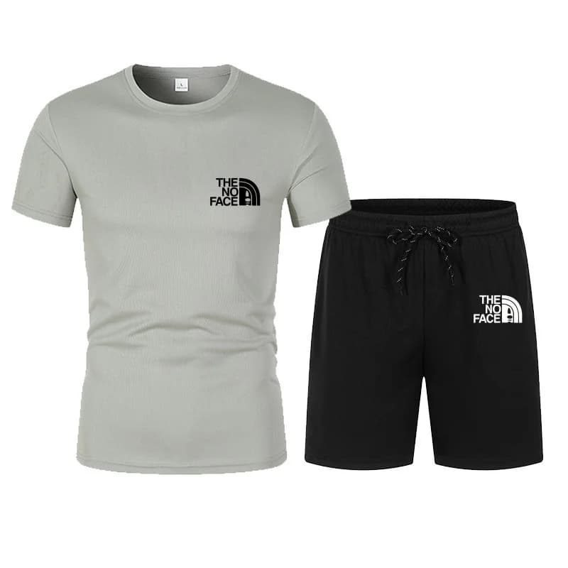 Tendance mode été : ensemble sport décontracté deux pièces, t-shirt à manches courtes + short tendan