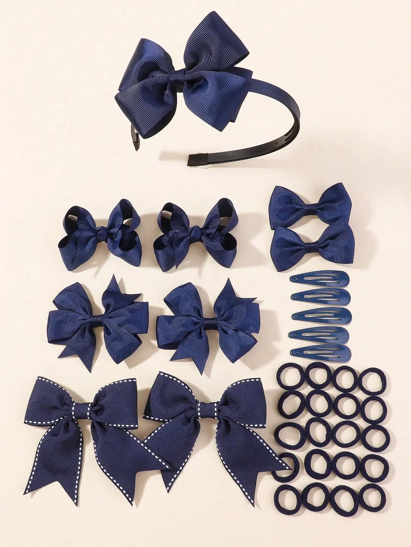 34 pièces/ensemble nouvelle mode couches bandeaux ruban arcs bandeau pinces à cheveux BB clips cheve
