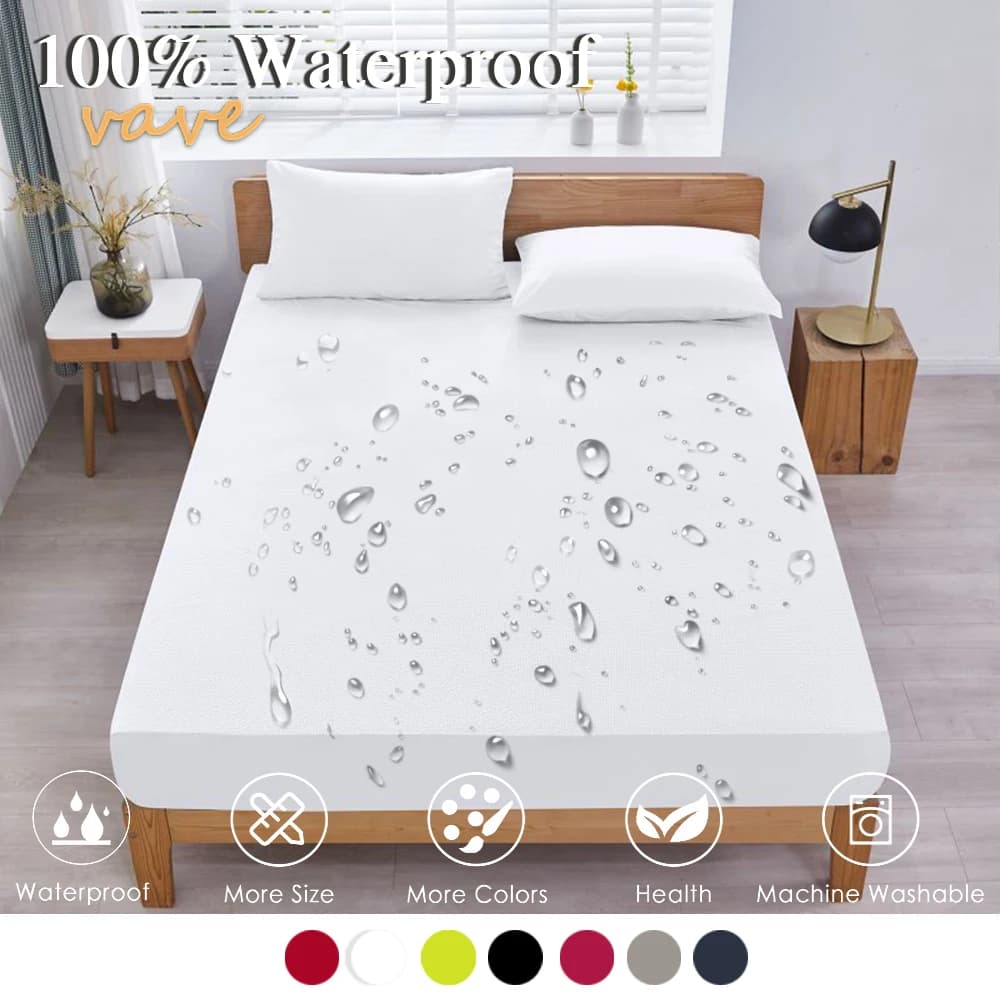 Drap-housse imperméable avec bande élastique, protège-matelas, housse anti-brûlure, simple, double, 