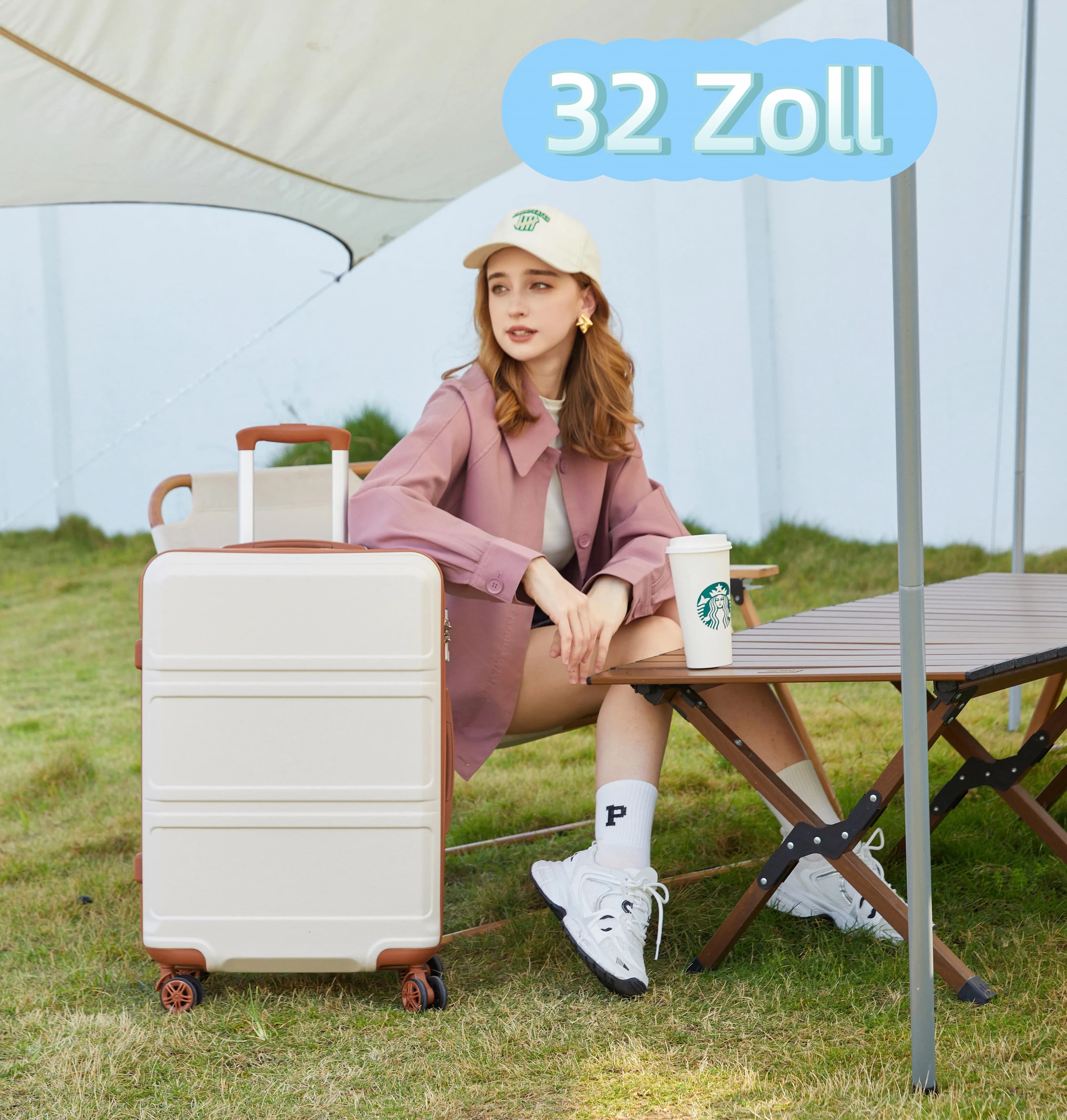 Étui rigide KONO de 32 pouces, chariots légers ABS + PC avec double roues, serrure TSA, valise (S/M/