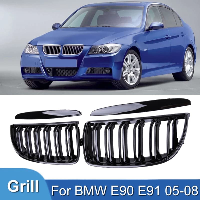 Calandre de course Pulleco noir brillant, Grilles de pare-chocs avant de voiture pour BMW E90 E91 sé