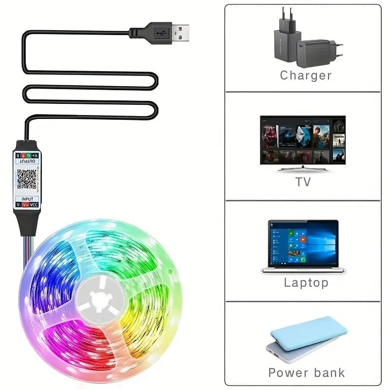 Bande lumineuse LED RVB intelligente, application à distance, document proxy pour TV, rétroéclairage