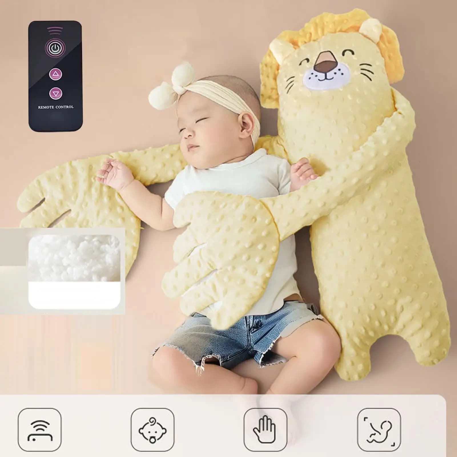 Patter de sommeil électrique apaisant pour tout-petits, coussin de sommeil pour bébés garçons et fil