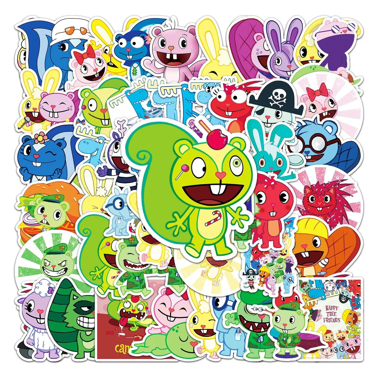 10/30/50pcs Dessin Animé Happy Tree Friends Autocollants Ordinateur Portable Vélo Voyage Bagages Drô