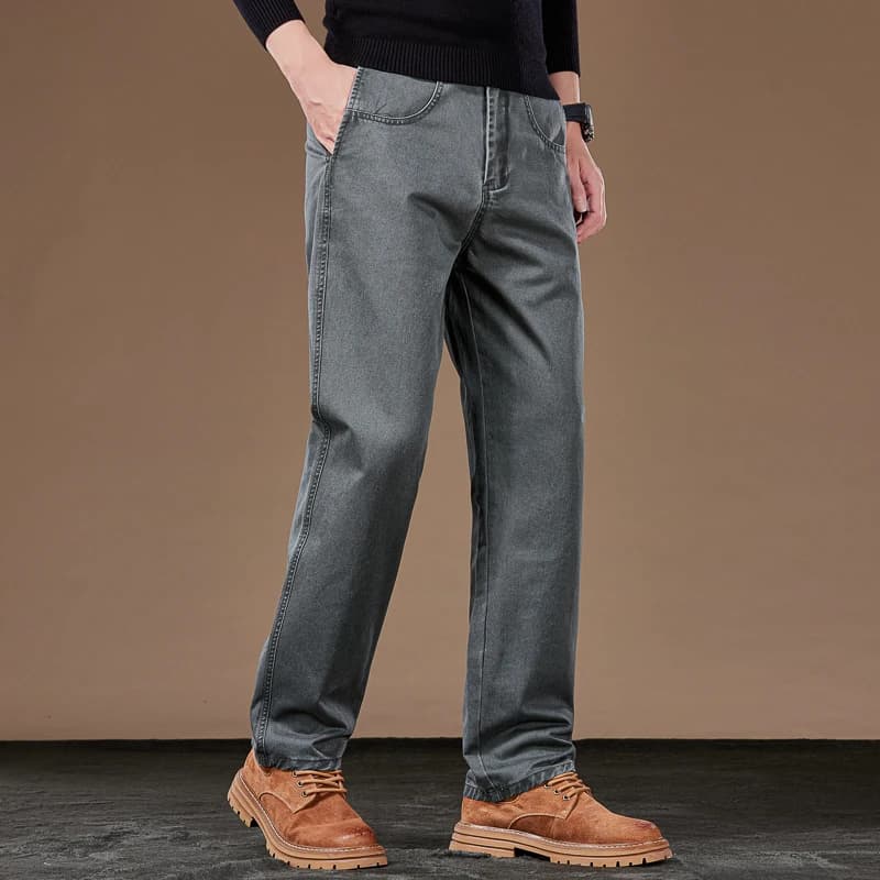 100% coton pantalons droits décontractés automne nouvelle mode ample confortable épaissi pantalons d