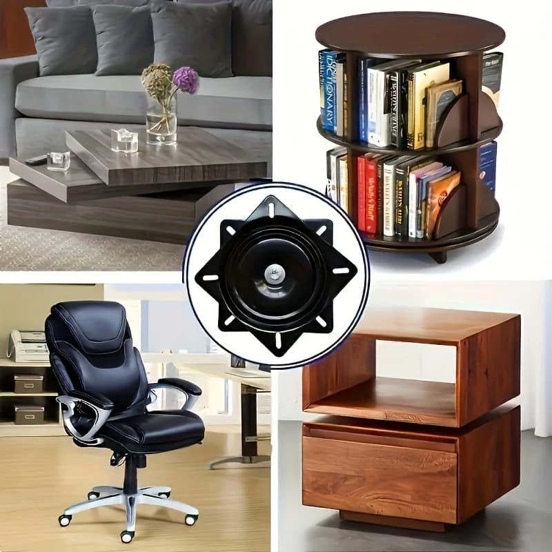 Base pivotante pour chaise robuste 6"/4", 360 °   Mécanisme rotatif et lisse – Parfait pour les tabo