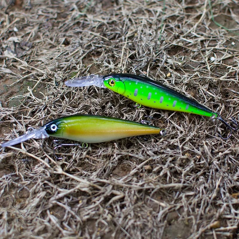 Nouveau 11 cm 10.5g appât dur méné strie leurres de pêche basse crochet d'eau douce perche de plongé