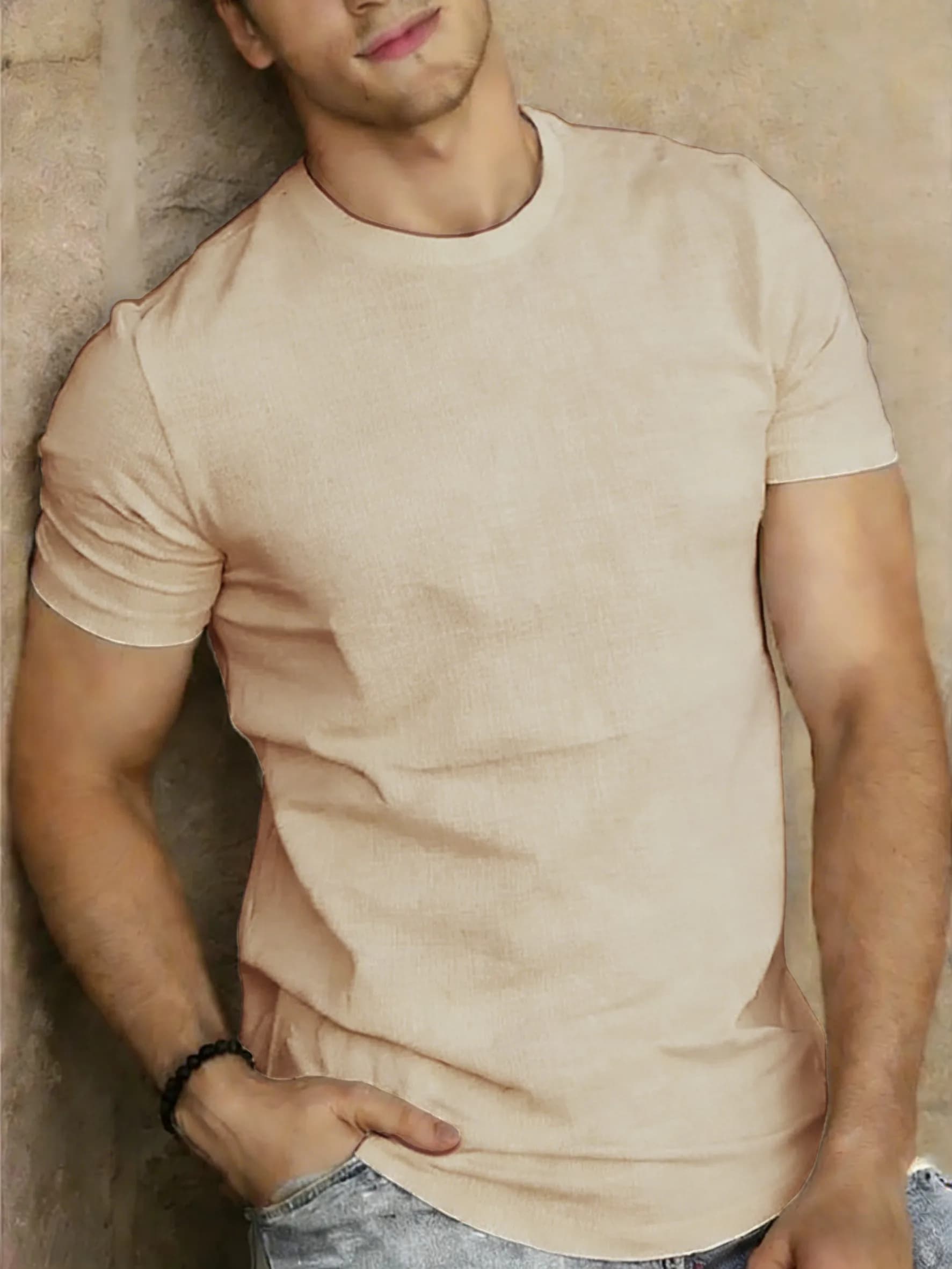 T-shirts d'été à la mode pour hommes, 15 couleurs, en coton respirant, à manches courtes, décontract
