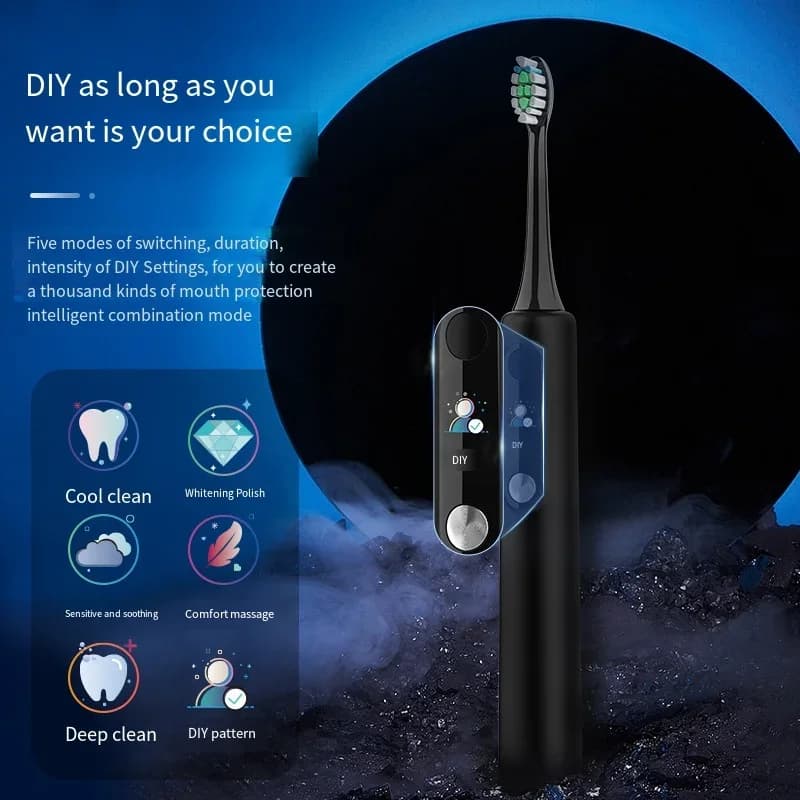 SOOENJOY brosse à dents électrique sonique écran LCD intelligent brosse à dents sonique Mode bricola