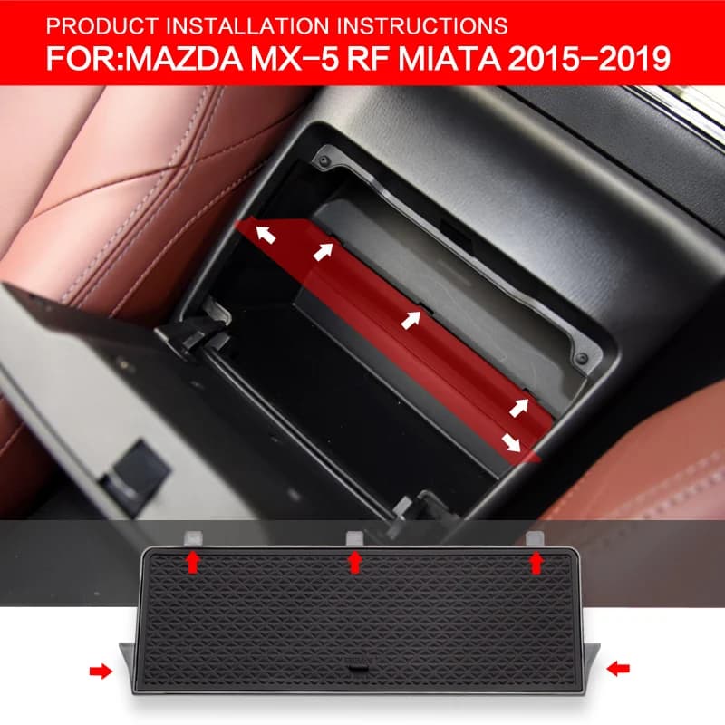 Boîte d'accoudoir de commande centrale, plateau de rangement adapté aux accessoires Mazda MX-5 ND RF