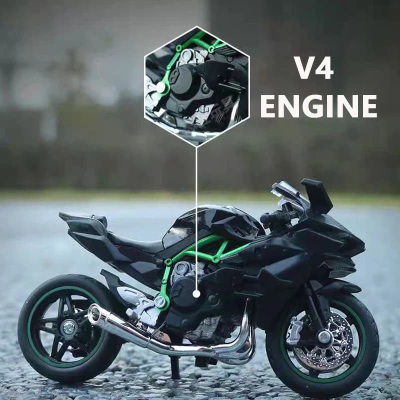 Modèle de moto moulé sous pression Ninja hx816 H2R 1:18, jouet absorbant les chocs réalisable pour e