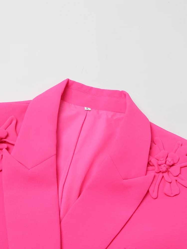 TWOTWurea-Blazer floral patchwork YLE pour femme, col cranté, manches longues, blazer de tempérament