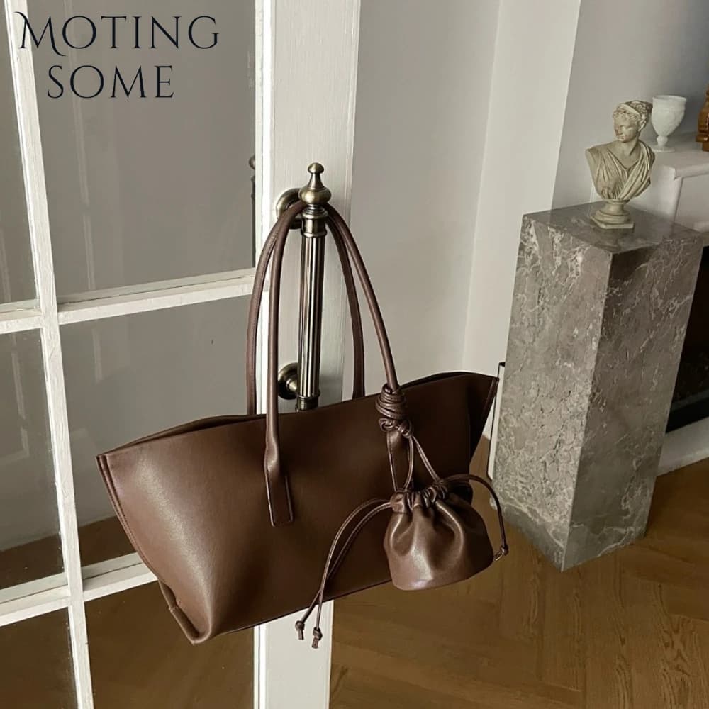 Motingsome grande capacité femmes sac nouveau luxe en cuir véritable sac à main et sac à main pochet