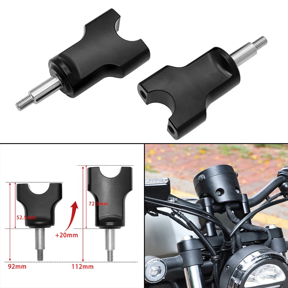Pince de levage de barre de guidon CNC noire pour moto, pour Honda Rebel CM CMX 300 500 CMX300 CMX50