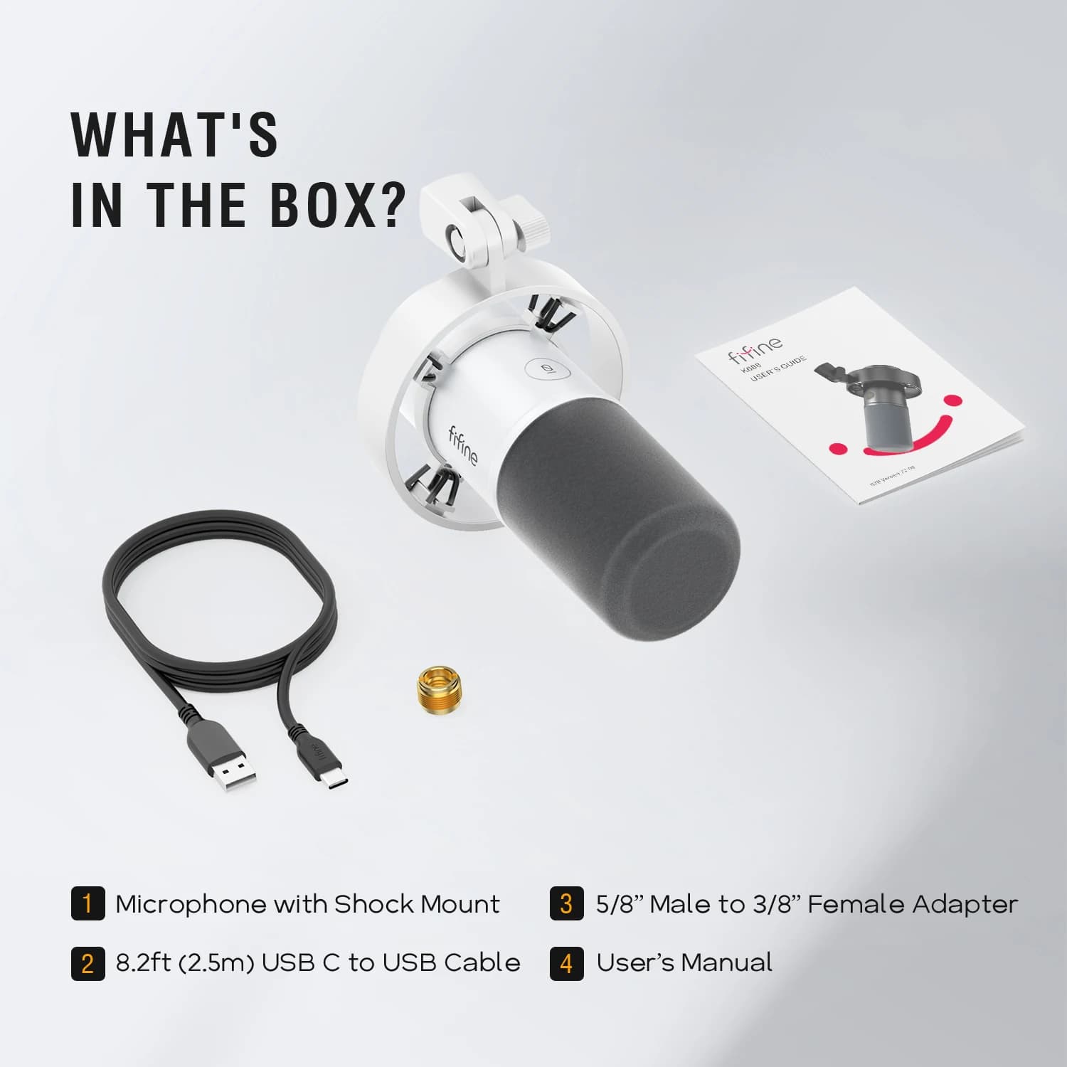 FIFINE Microphone USB/XLR dynamique avec bouton de Gain/tactile-muet/prise casque, micro d'enregistr