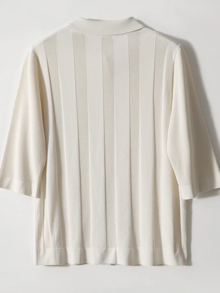 Col rabattu t-shirt Femme mode coréenne vêtements bouton t-shirts pour femmes à manches courtes 2025