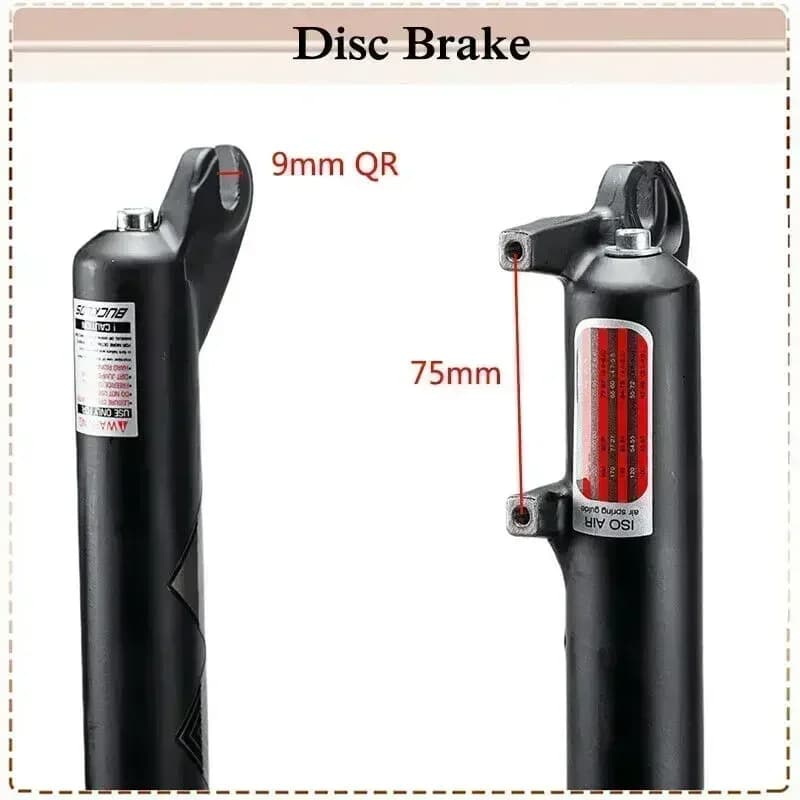 BUCKKub26X4.0-Fourche de vélo à suspension pneumatique, Fat Bike Travel, verrouillage manuel, fourch
