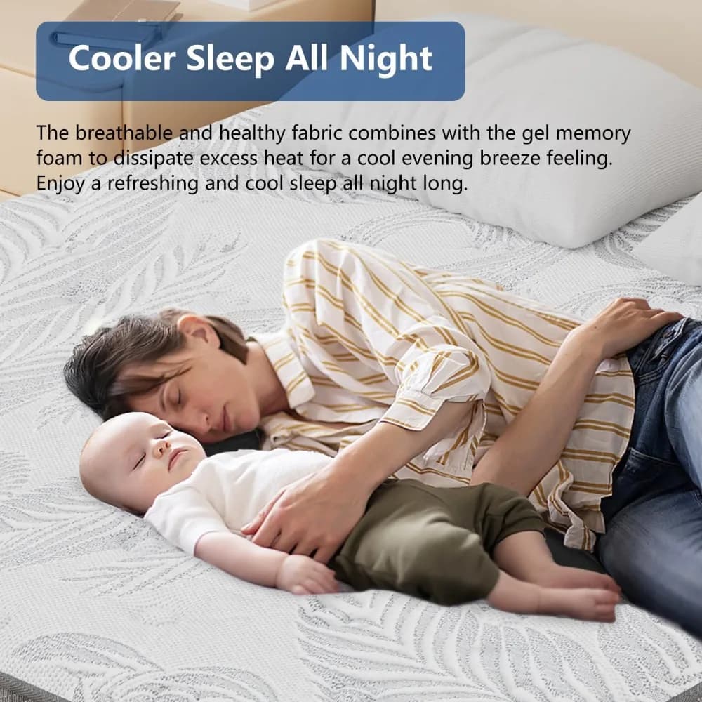 Matelas, matelas hybride californien de 14 pouces dans une boîte, ressorts ensachés et mousse à mémo