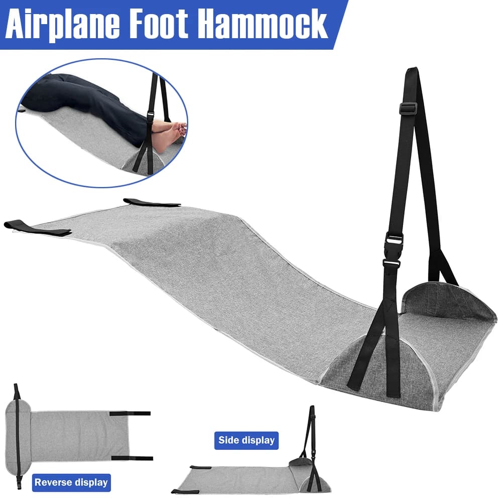 Hamac de pied d'avion, repose-pieds de voyage en Nylon avec sangle réglable, écharpe de pied d'avion