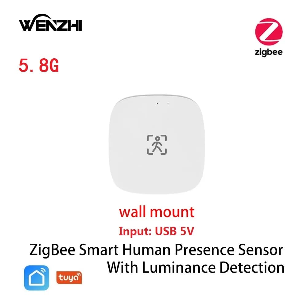 ZigBee Wifi MmWave capteur de mouvement de présence humaine avec détection de Luminance/Distance 5/1