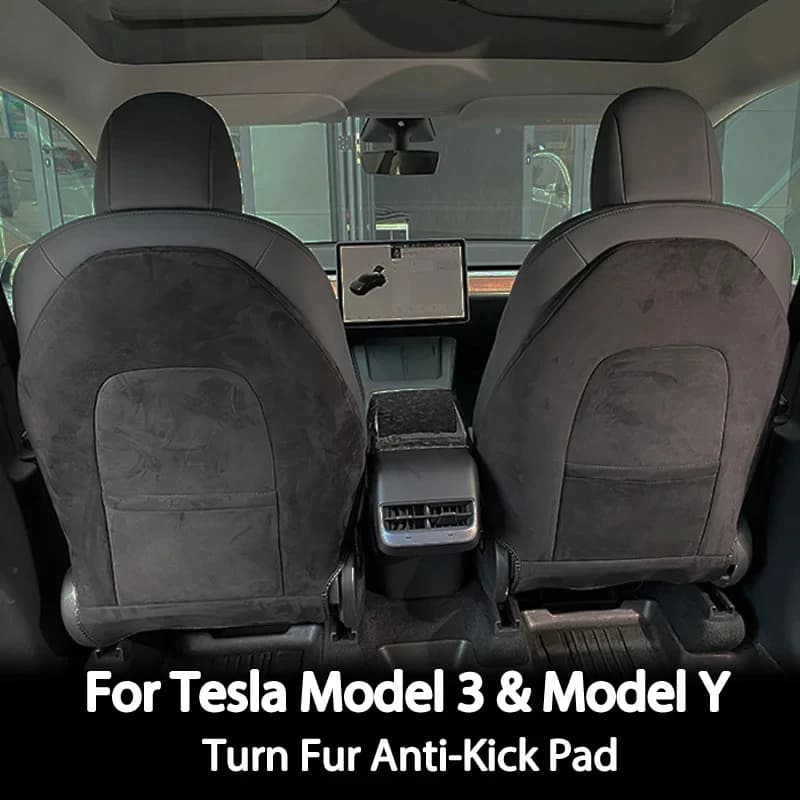 2023 pour Tesla modèle 3 2017-2023 modèle Y tour fourrure daim siège arrière Anti coup de pied prote