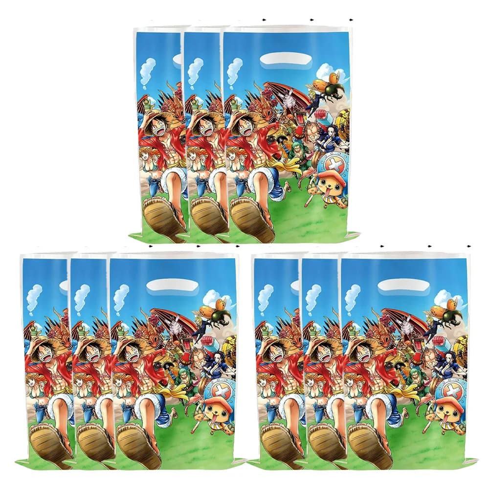 Sacs cadeaux à thème One Piece, décoration d'anniversaire, sacs de remplissage pour cadeaux, cadeaux