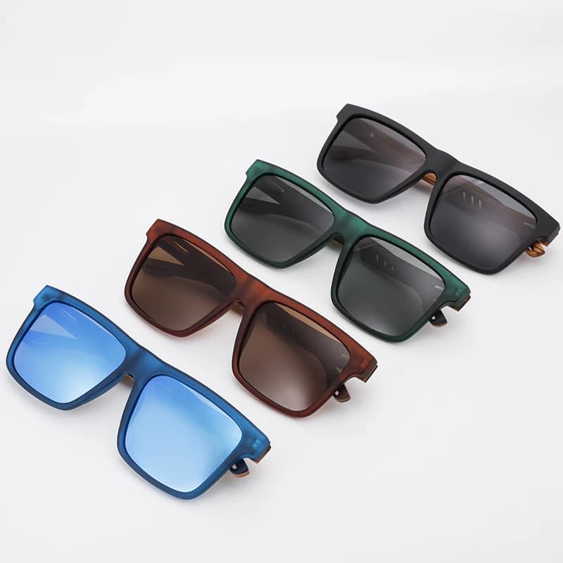 HU WOOD nouvelles lunettes de soleil carrées de haute qualité pour hommes polarisées UV400 mode lune